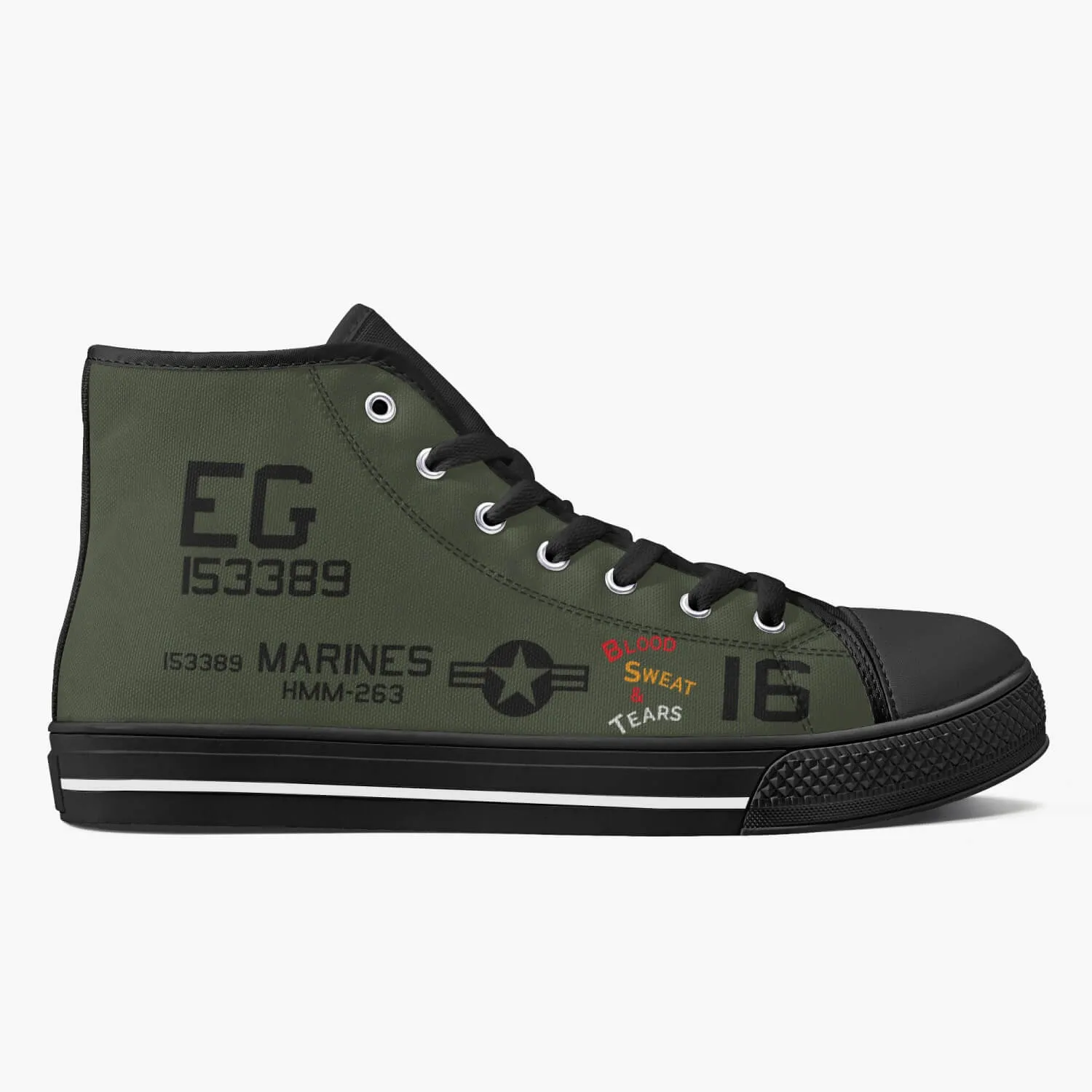 CH-46 "Blood, Sweat & Tears" High Top Canvas Shoes