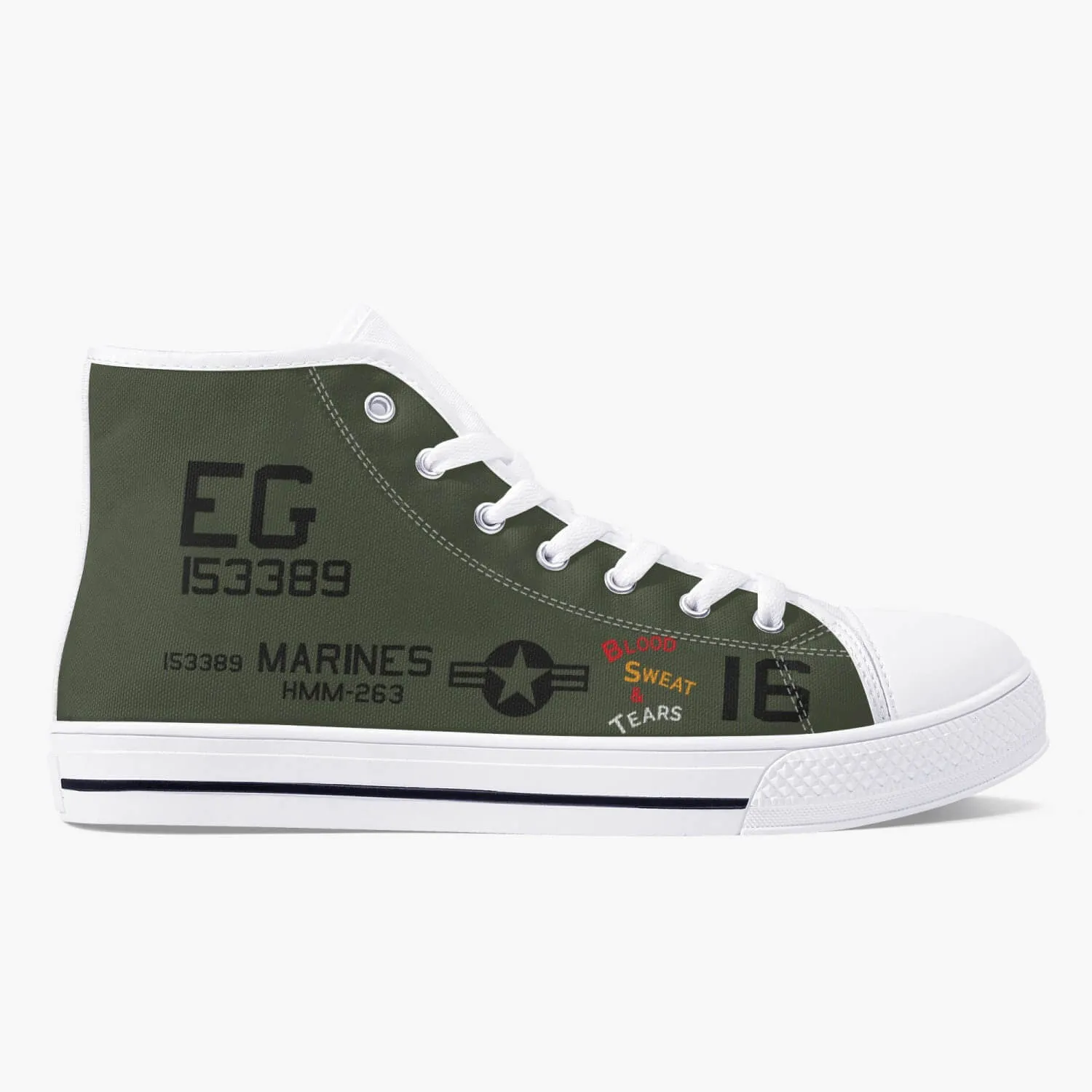 CH-46 "Blood, Sweat & Tears" High Top Canvas Shoes