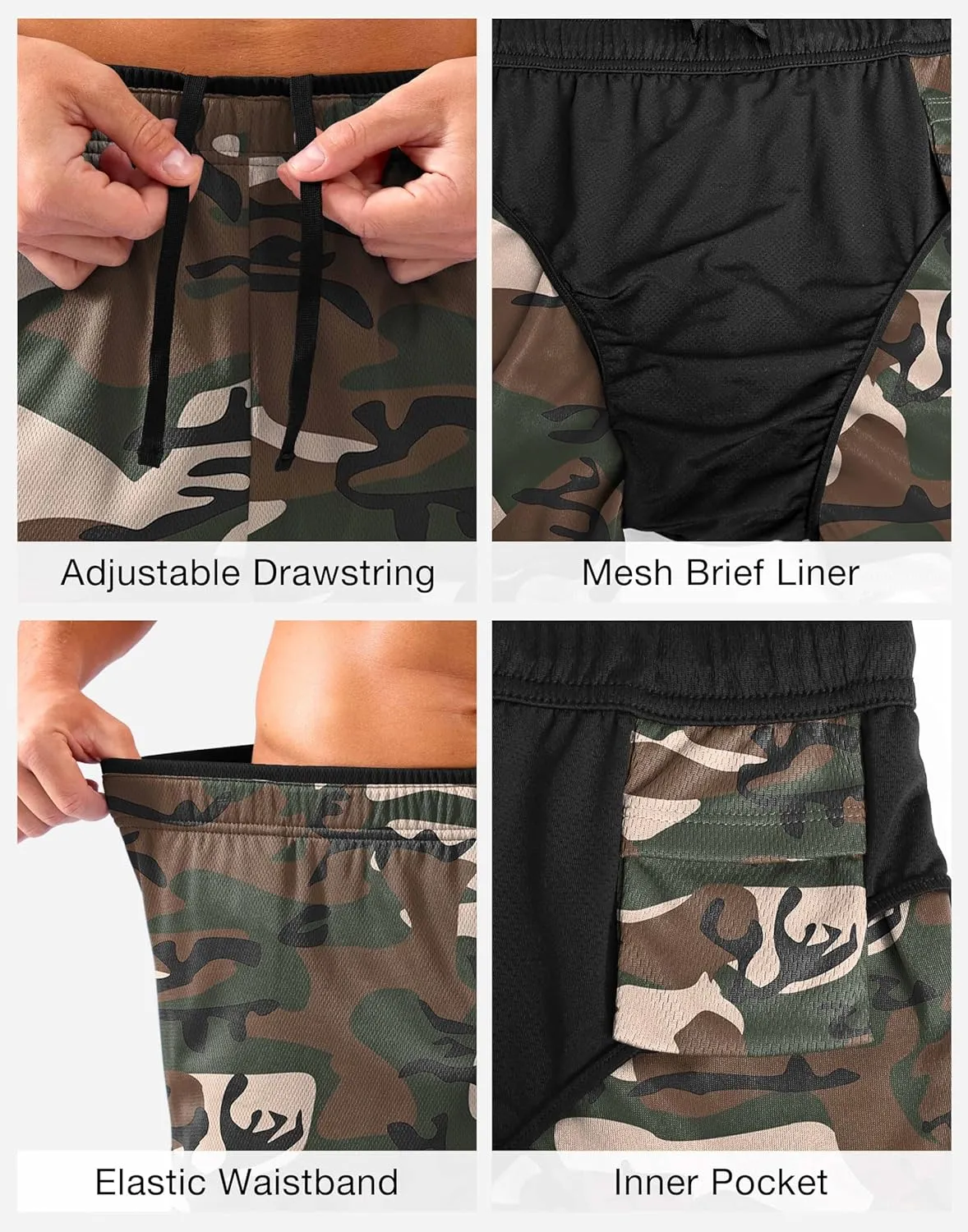 G Gradual Running Shorts for Men 3.5 inch Lightweight Breathable Gym Shorts with Brief Liner Athletic Training Workout Sport