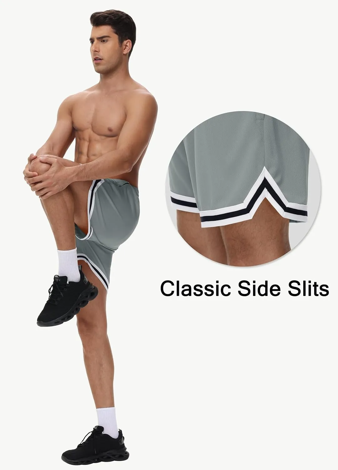 JWM Mens Long Basketball Shorts with Zip Pockets - 11" Mesh Athletic Gym Workout Sport Shorts Quick Dry Lightweight