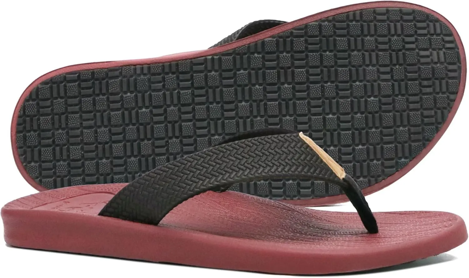 KuaiLu Mens Flip Flops Arch Support Comfortable Summer Beach Thong Sandals Yoga Foam Cushion Slip on Slippers