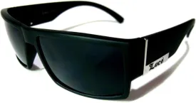 Locs Mens Flat Top Gangster Sunglasses Black Silver Frame 91026 (Black), 5.5w x 1.75h
