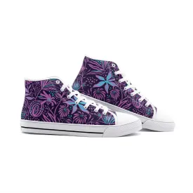 Purple Leafs Unisex High Top Canvas Shoes