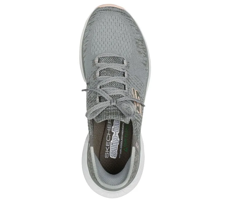 Skechers Women's Edgeride Sneakers- Grey/ Pink