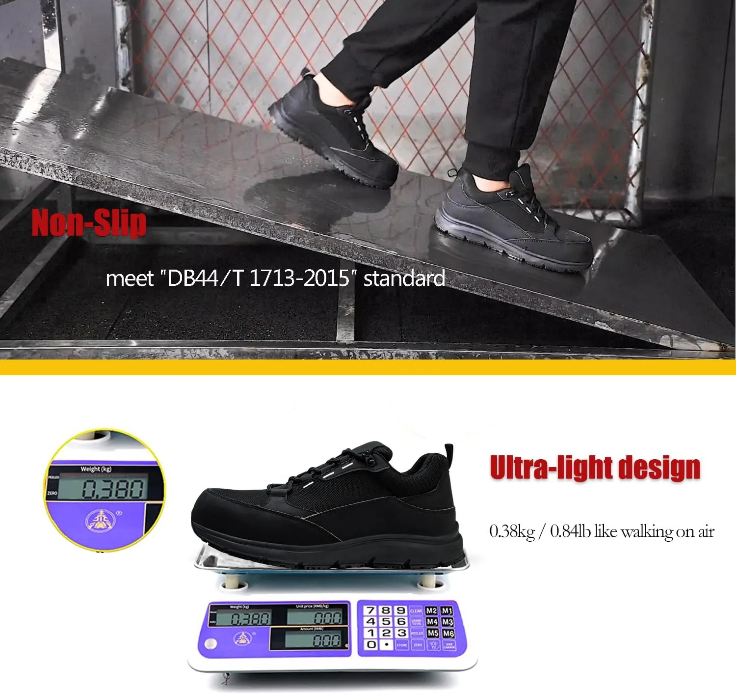 ulogu Steel Toe Shoes for Men WomenWaterproof Lightweight Roofing ShoeSafety Industrial Work Sneakers
