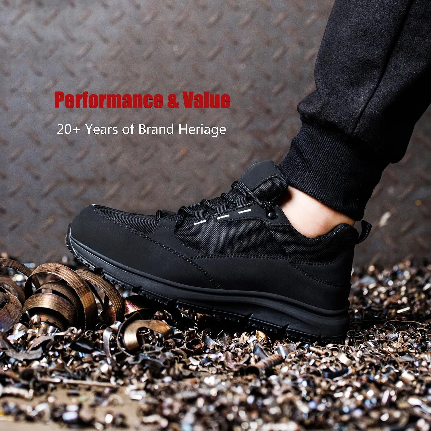 ulogu Steel Toe Shoes for Men WomenWaterproof Lightweight Roofing ShoeSafety Industrial Work Sneakers