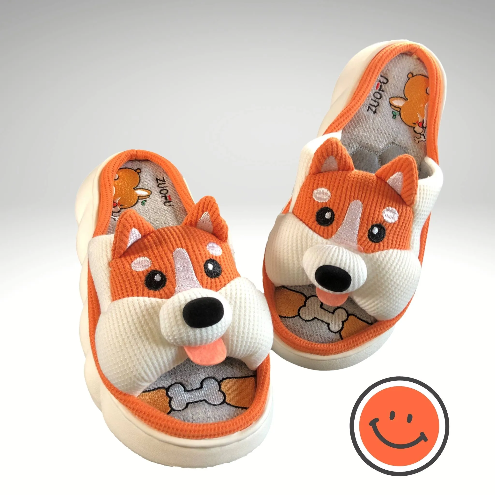 ZUOFU Trendy Designer Slippers Cute Cartoon Lovely Animals Bedroom Cotton Home Shoes Indoor Thick Sole Couples Men Women